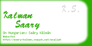 kalman saary business card